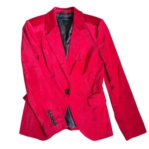Zara Basics Women's Red Corduroy Blazer